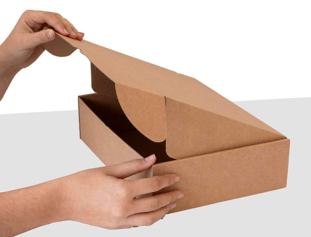 CAIXA AUTO MONTAGEM Q-CONNECT PARA E-COMMERCE E PRESENTES CARTAO RECICLADO CANAL SIMPLES 3 MM KRAFT 430X320X150 MM
