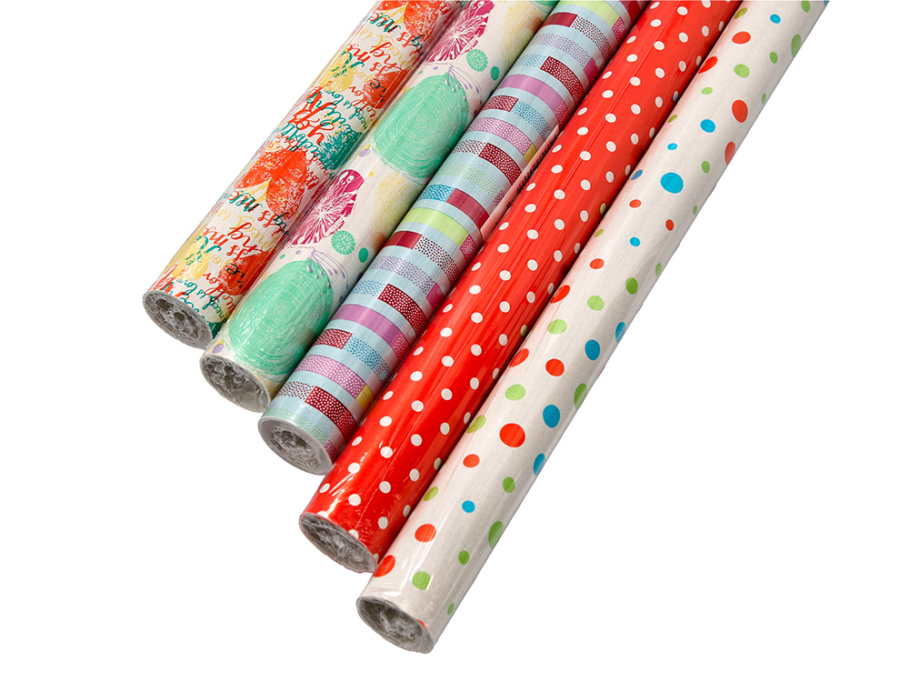 PAPEL FANTASIA LIDERPAPEL TODO ANO ROLO LARGURA 70 CM COMPRIMENTO 2 MT GRAMAGEM 60 GR DESENHOS SORTIDOS C-2024