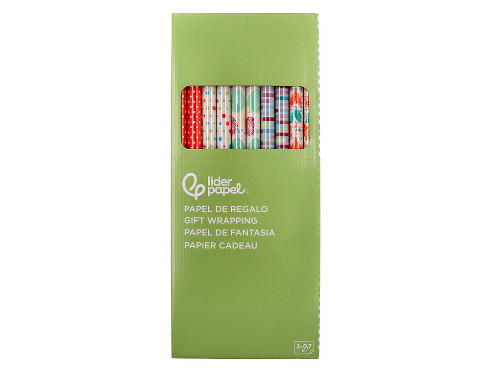 PAPEL FANTASIA LIDERPAPEL TODO ANO ROLO LARGURA 70 CM COMPRIMENTO 2 MT GRAMAGEM 60 GR DESENHOS SORTIDOS C-2024