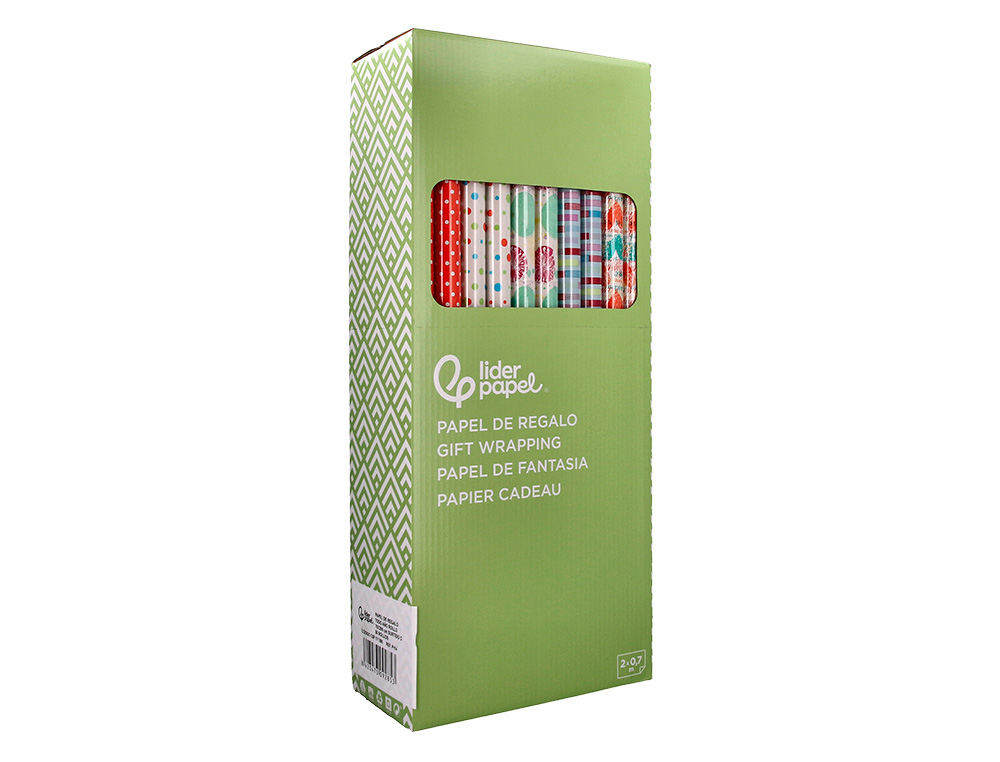 PAPEL FANTASIA LIDERPAPEL TODO ANO ROLO LARGURA 70 CM COMPRIMENTO 2 MT GRAMAGEM 60 GR DESENHOS SORTIDOS C-2024