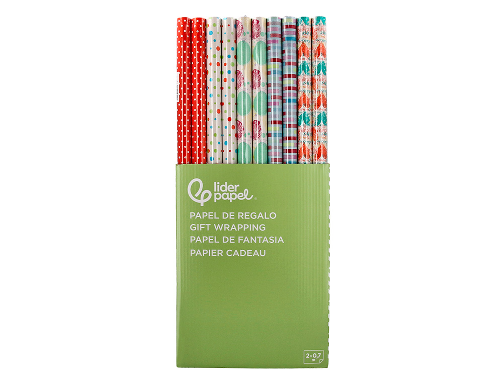 PAPEL FANTASIA LIDERPAPEL TODO ANO ROLO LARGURA 70 CM COMPRIMENTO 2 MT GRAMAGEM 60 GR DESENHOS SORTIDOS C-2024