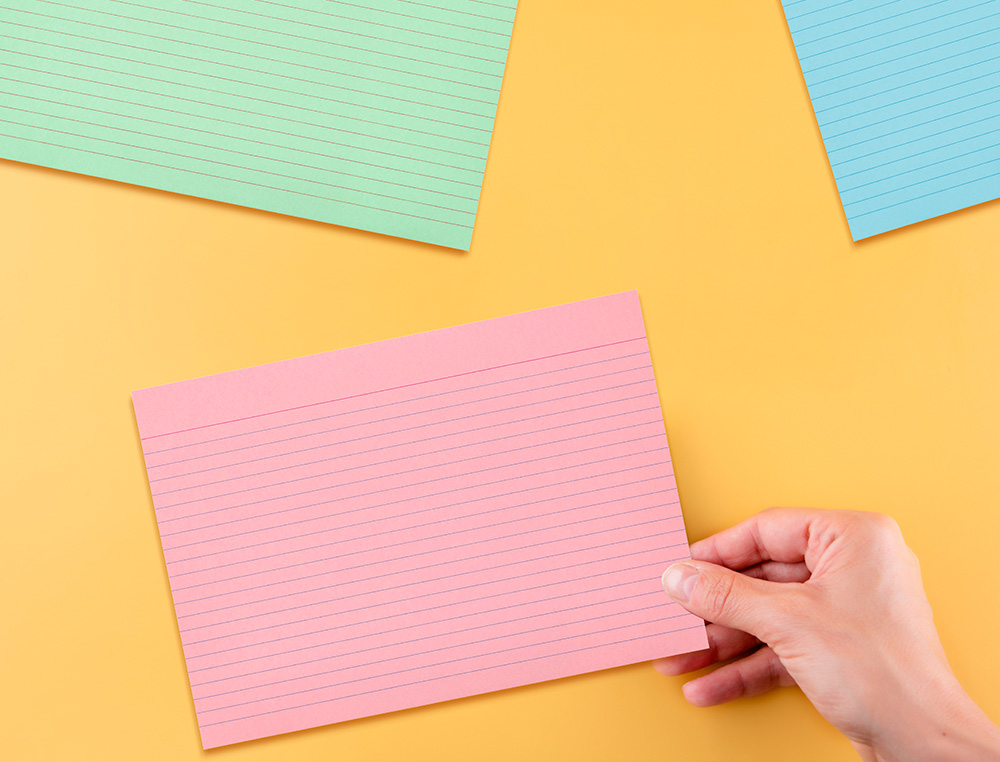 CARTAO LIDERPAPEL PARA ESTUDAR PAUTADO CARTOLINA DE CORES 180 GR 125X200MM EMBALAGEM DE 200 UNIDADES