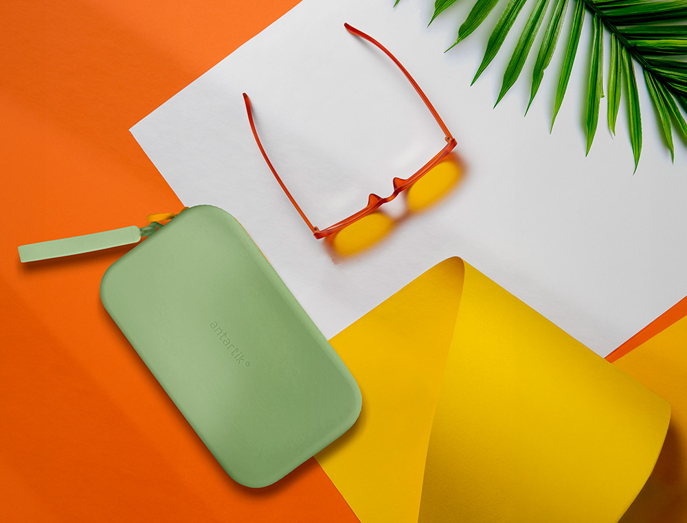 ESTOJO ESCOLAR ANTARTIK TROPICAL DIVE SILICONE SOFT RETANGULAR 190X120X25 MM VERDE MILITAR