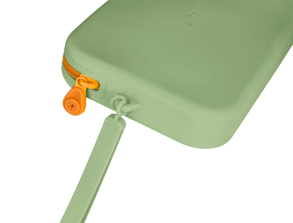 ESTOJO ESCOLAR ANTARTIK TROPICAL DIVE SILICONE SOFT RETANGULAR 190X120X25 MM VERDE MILITAR