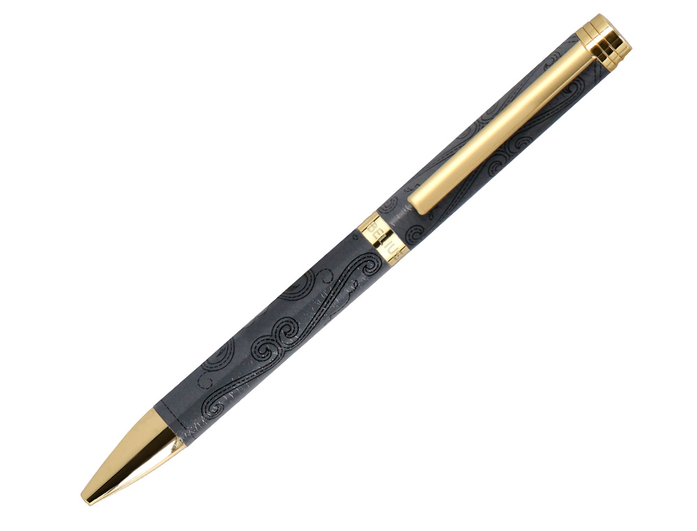 ESFEROGRAFICA BELIUS WILD WEST ALUMINIO COR PRETO DOURADO TINTA COR AZUL CAIXA DE DESIGN