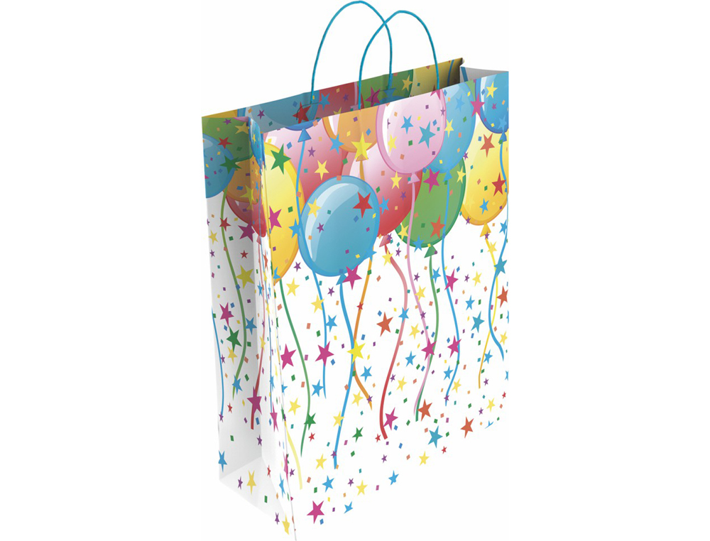 SACO PARA PRESENTE BASIKA PAPEL REVESTIDO 160 GR TODO ANO COM ASA RETORCIDA TAMANHO S 24+10X32 CM