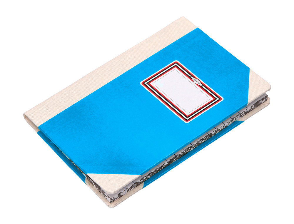 LIVRO DE CARTAO COSIDO FERNANDES FLECHA DIN A5+ PAUTADO 50 FOLHAS 100 GR AZUL