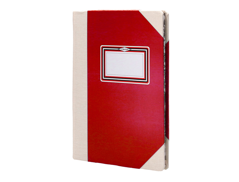 LIVRO DE CARTAO COSIDO FERNANDES FLECHA DIN A6+ LISO 50 FOLHAS 100 GR VERMELHO