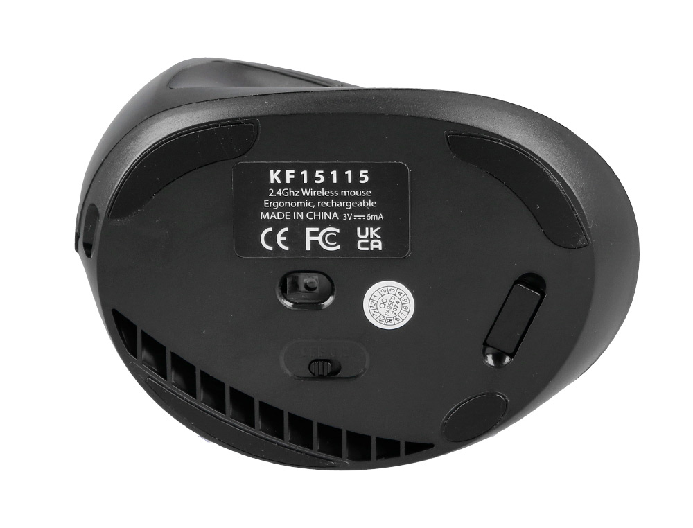 RATO Q-CONNECT OTICO SEM FIOS ERGONOMICO VERTICAL DPI 800/1200/1600 BATERIA RECARREGAVEL PRETO