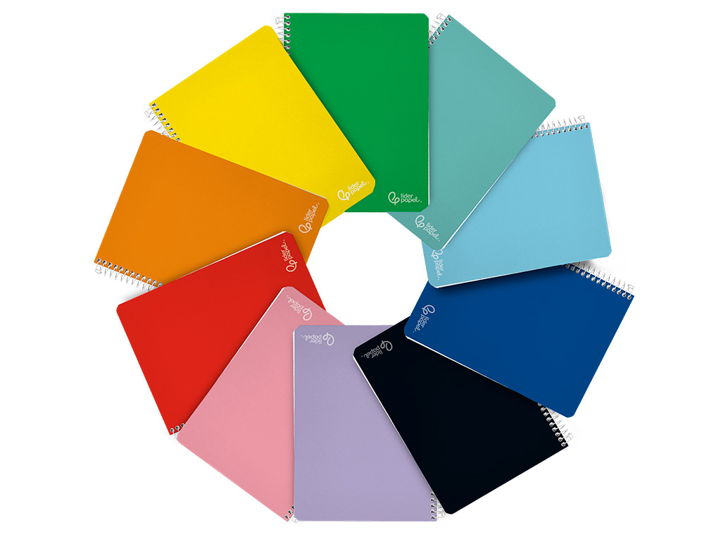 CADERNO ESPIRAL LIDERPAPEL WITTY DIN A4 CAPA DURA 80F 90GR LISO SEM MARGEM CORES SORTIDAS