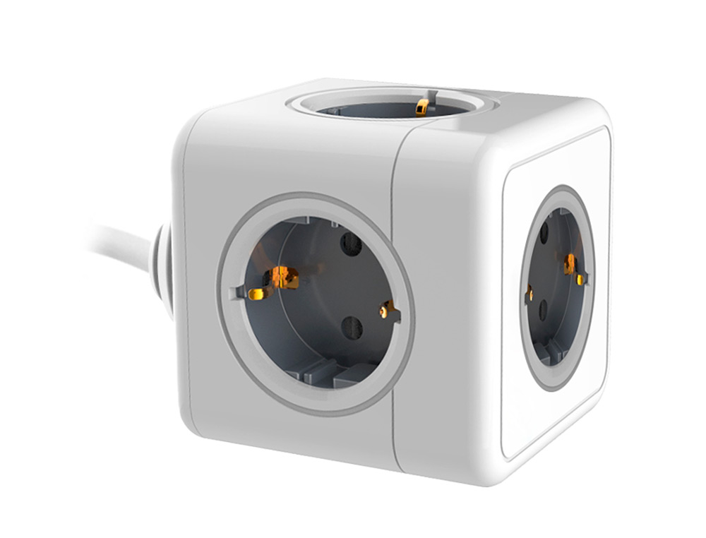EXTENSAO Q-CONNECT EM CUBO MULTIPLA 5 EM 1 CABO DE 1,4 MT 5 TOMADAS DE CORRENTE 75X75X112MM