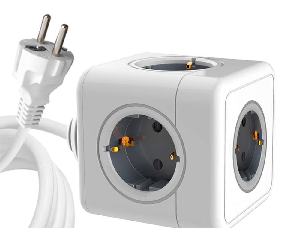 EXTENSAO Q-CONNECT EM CUBO MULTIPLA 5 EM 1 CABO DE 1,4 MT 5 TOMADAS DE CORRENTE 75X75X112MM