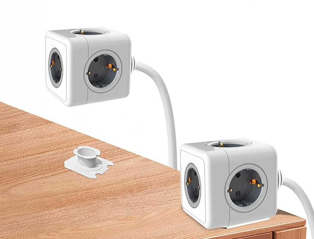 EXTENSAO Q-CONNECT EM CUBO MULTIPLA 5 EM 1 CABO DE 1,4 MT 5 TOMADAS DE CORRENTE 75X75X112MM