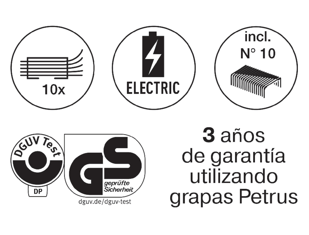 AGRAFADOR PETRUS ELECTRICA E-310 CONTACTLESS VERMELHO METALIZADO CAPACIDADE 12 FOLHAS USA AGRAFES N 10