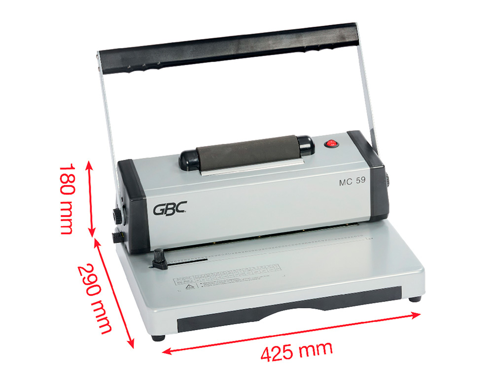 ENCADERNADORA PARA ESPIRAL GBC MULTIBIND MC59 PERFURA 20 FOLHAS TAMANHO A4 ENCADERNA 450 FOLHAS