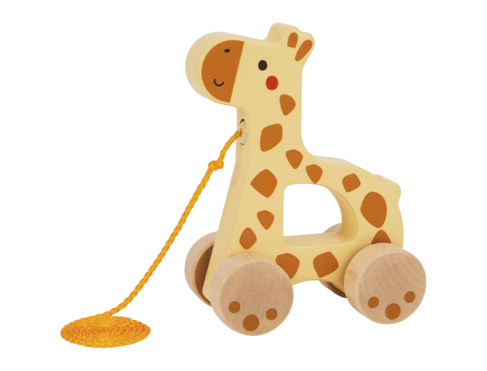 JOGO INFANTIL IMAGINOVO MADEIRA GIRAFA PARA ARRASTAR COM RODAS +12 MESES 16X12X5,4CM