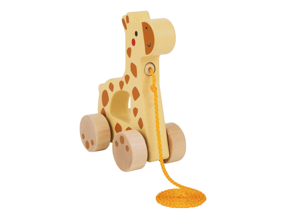 JOGO INFANTIL IMAGINOVO MADEIRA GIRAFA PARA ARRASTAR COM RODAS +12 MESES 16X12X5,4CM