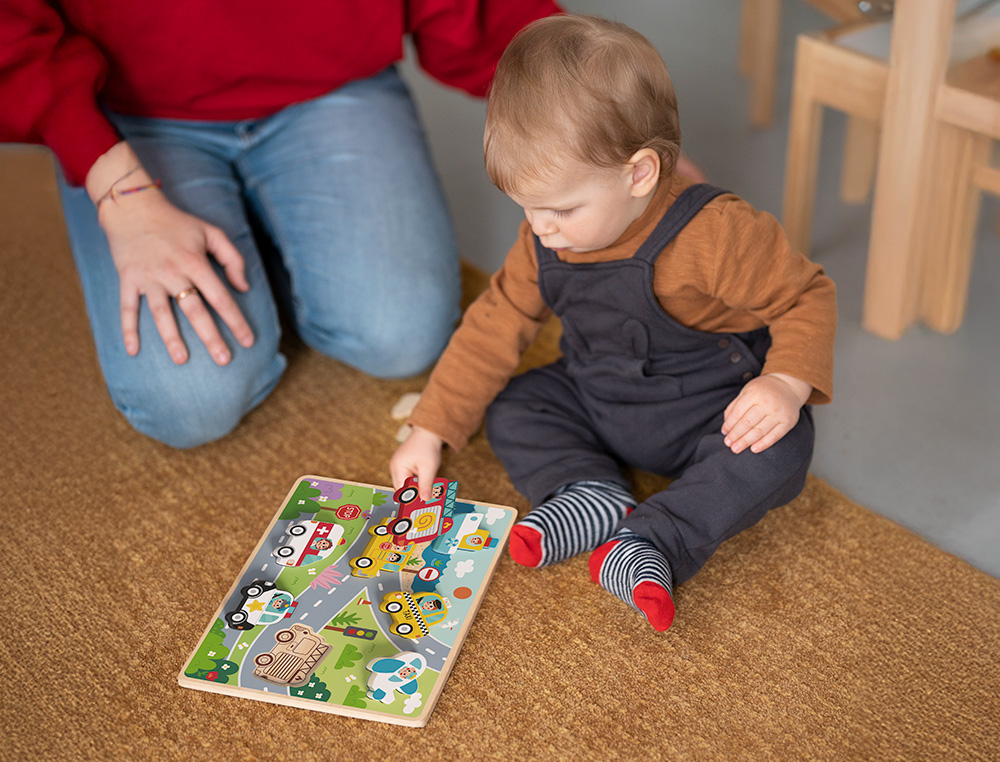 PUZZLE INFANTIL IMAGINOVO MADEIRA 3D VEICULOS +12 MESES 8 PECAS 29,5X22X1,7CM