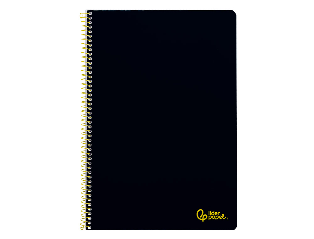 CADERNO ESPIRAL LIDERPAPEL SMART DIN A4 CAPA SUAVE 80 F 75GR PAUTADO COM MARGEM COR PRETO