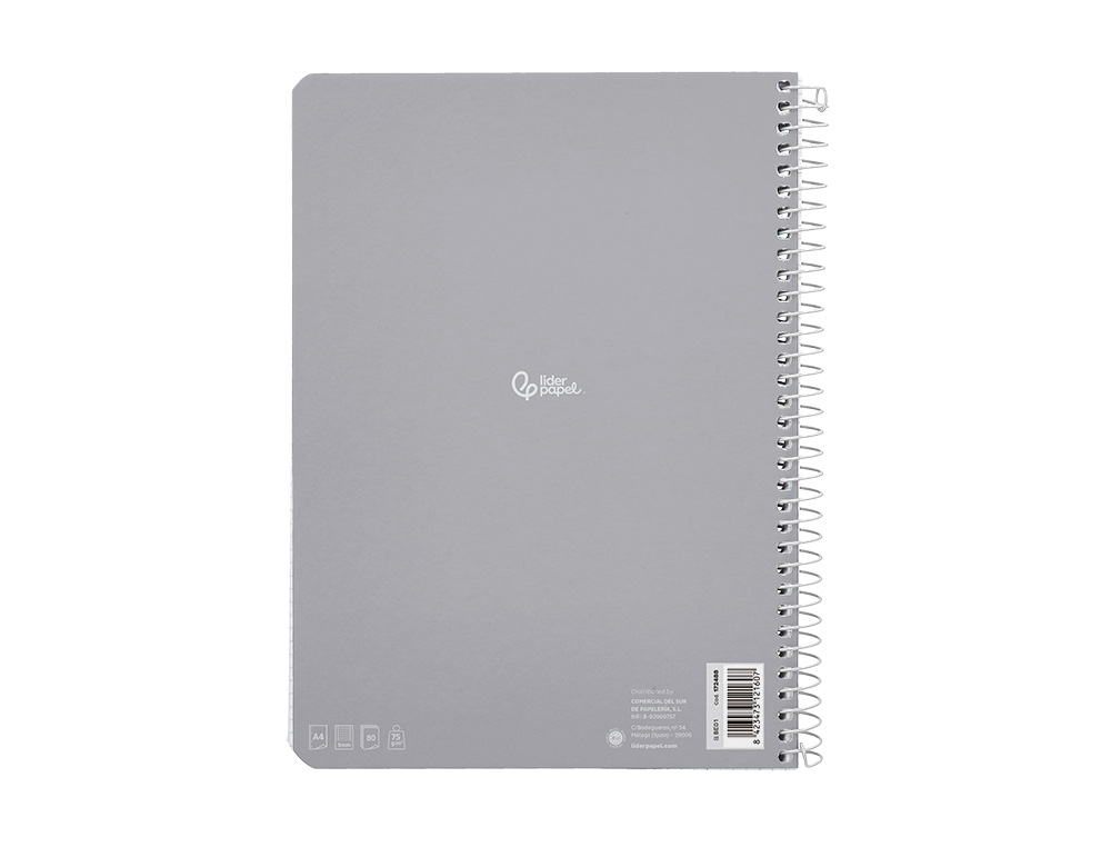 CADERNO ESPIRAL LIDERPAPEL SMART MICRO DIN A4 CAPA SUAVE 80 F 75GR QUADRICULA 5MM DUPLA MARGEM 4 FUROS CORES SORTIDAS