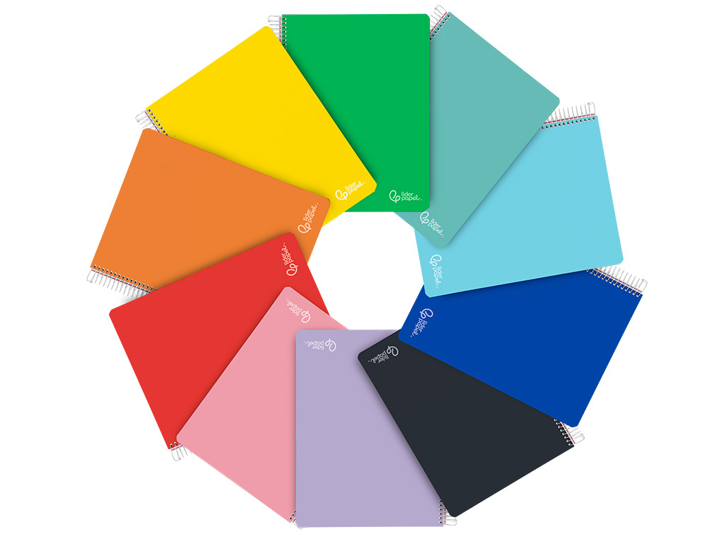 CADERNO ESPIRAL LIDERPAPEL WITTY MICRO DIN A4 CAPA DURA 120F 90GR PAUTADO 5 BANDAS 4 FUROS CORES SORTIDAS