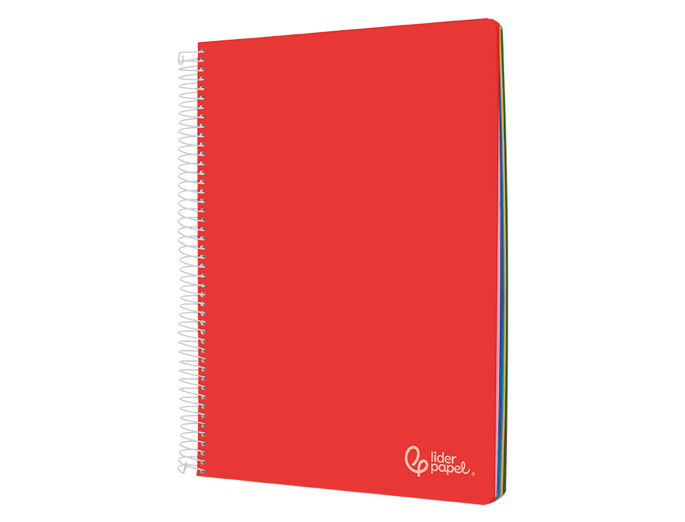 CADERNO ESPIRAL LIDERPAPEL WITTY MICRO DIN A4 CAPA DURA 120F 90GR PAUTADO 5 BANDAS 4 FUROS CORES SORTIDAS
