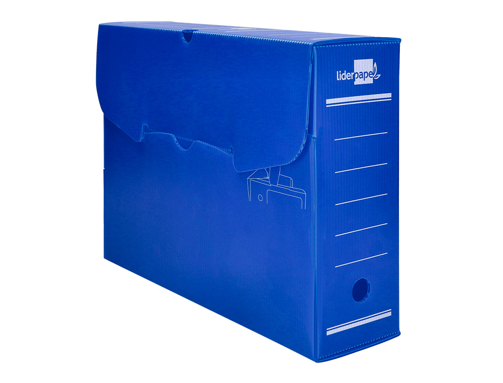 CAIXA PARA ARQUIVO MORTO LIDERPAPEL EM POLIPROPILENO AZUL FORMATO 360X260X100 MM