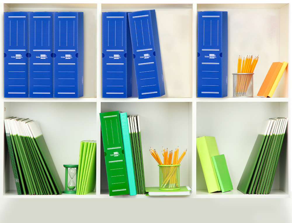 CAIXA PARA ARQUIVO MORTO LIDERPAPEL EM POLIPROPILENO AZUL FORMATO 360X260X100 MM