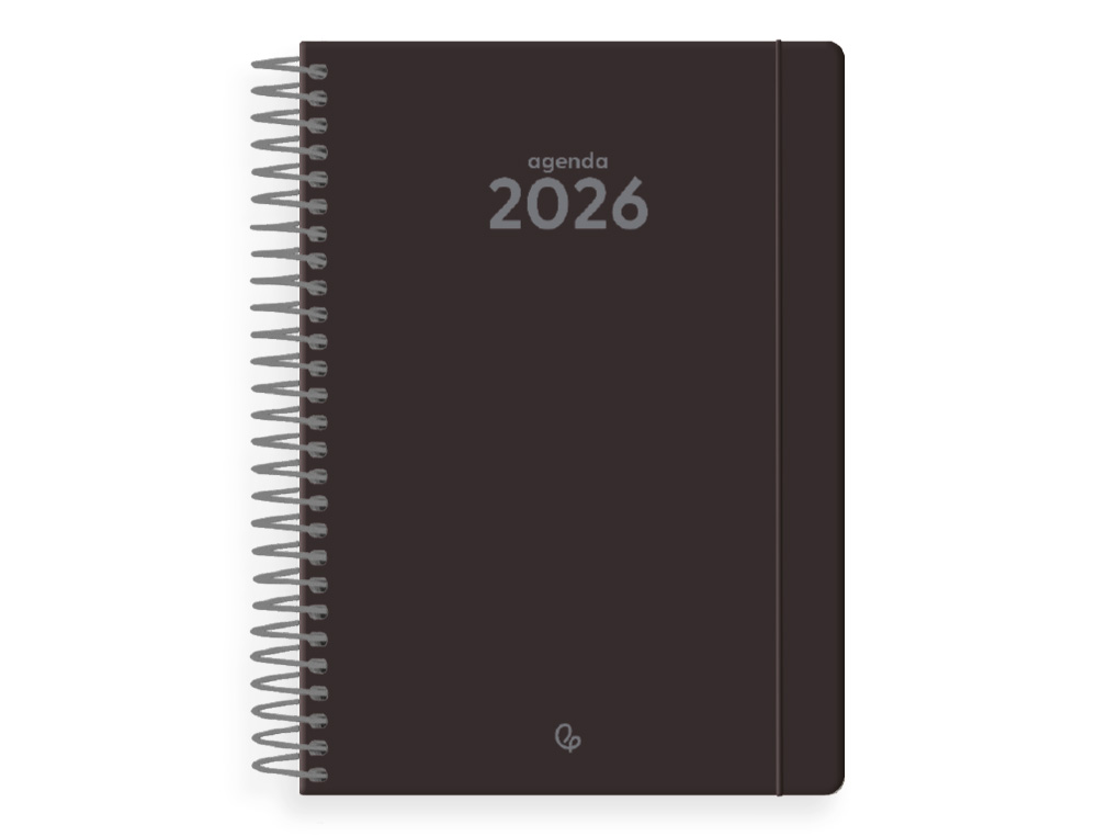 AGENDA ESPIRAL LIDERPAPEL CLASSIC A5 2026 SEMANA VISTA PRETO PAPEL 70 GR FSC