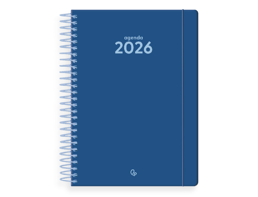 AGENDA ESPIRAL LIDERPAPEL CLASSIC A6 2026 SEMANA VISTA AZUL ESCURO PAPEL 70 GR FSC