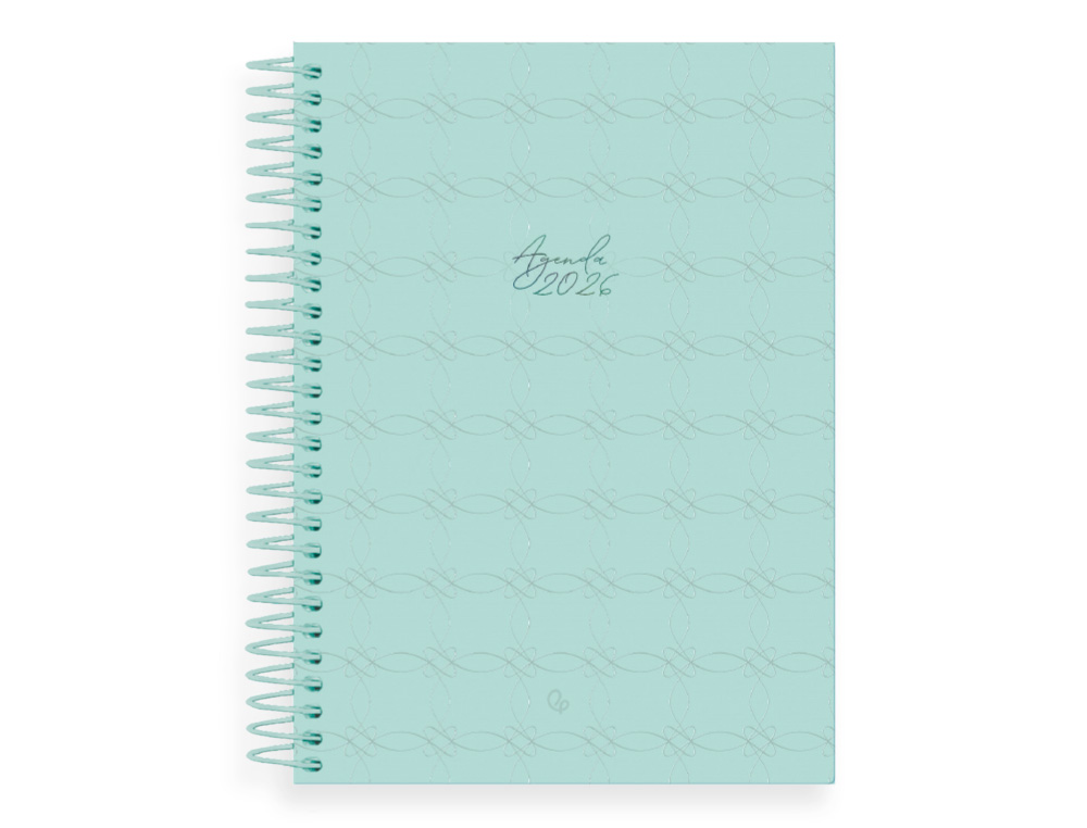 AGENDA ESPIRAL LIDERPAPEL PERISSA A4 2026 DIA PAGINA VERDE PAPEL 80 GR FSC