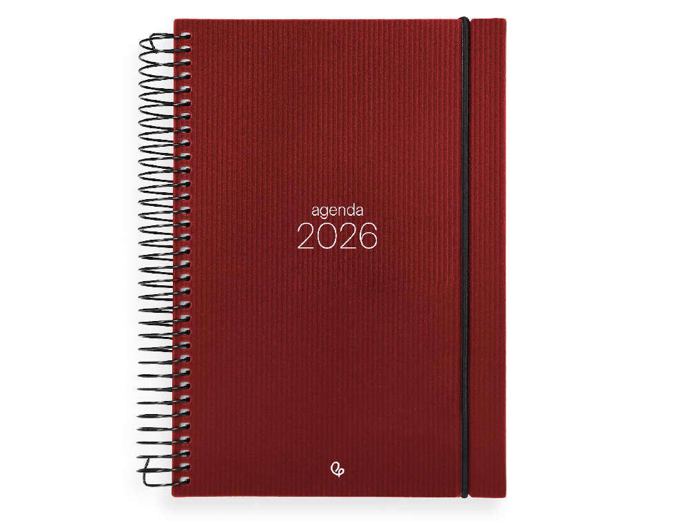AGENDA ESPIRAL LIDERPAPEL OLBIA A4 2026 DIA PAGINA VERMELHO PAPEL 60 GR FSC