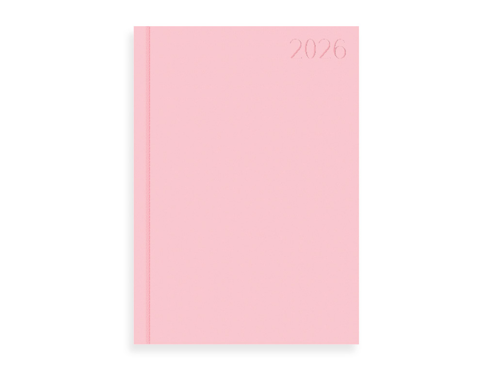 AGENDA ENCADERNADA LIDERPAPEL CORFU 15X21 2026 DIA PAGINA ROSA PAPEL 60 GR FSC
