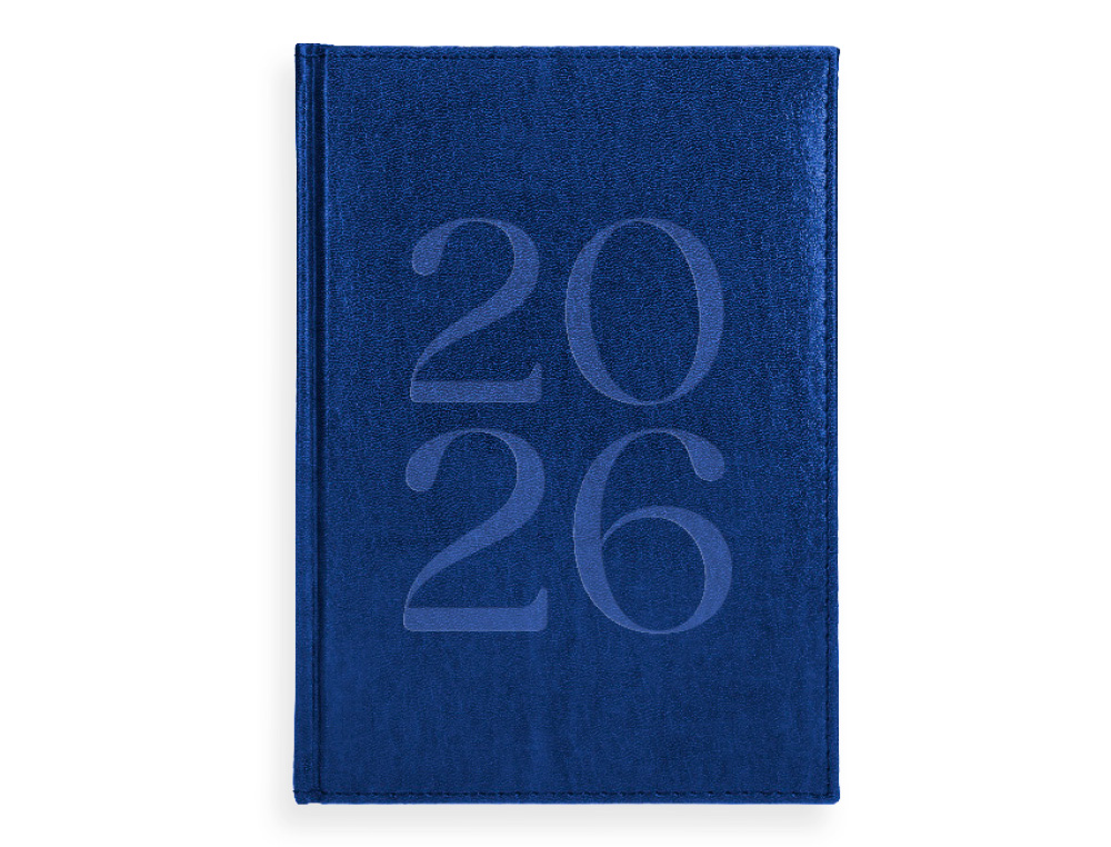 AGENDA ENCADERNADA LIDERPAPEL CRETA 15X21 2026 DIA PAGINA AZUL ESCURO PAPEL 70 GR FSC