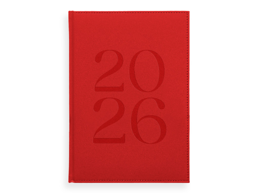 AGENDA ENCADERNADA LIDERPAPEL CRETA 17X24 2026 DIA PAGINA VERMELHO PAPEL 70 GR FSC