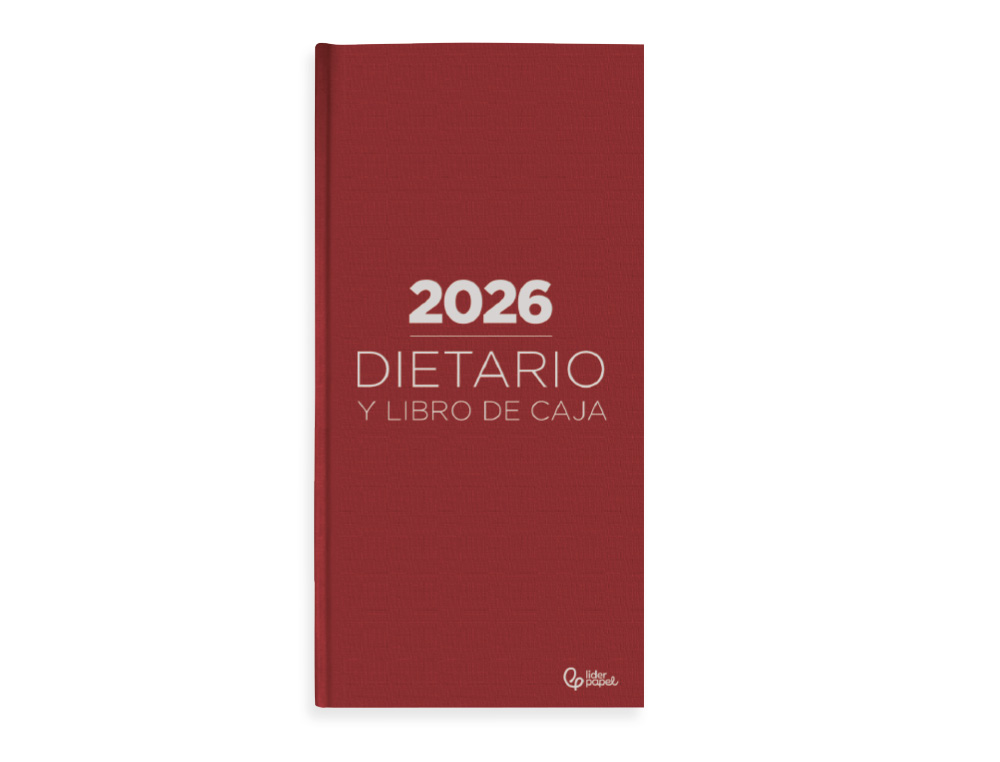 AGENDA ENCADERNADA LIDERPAPEL DIETARIO 150X305MM 2026 DIA PAGINA VERMELHO PAPEL 70 GR FSC