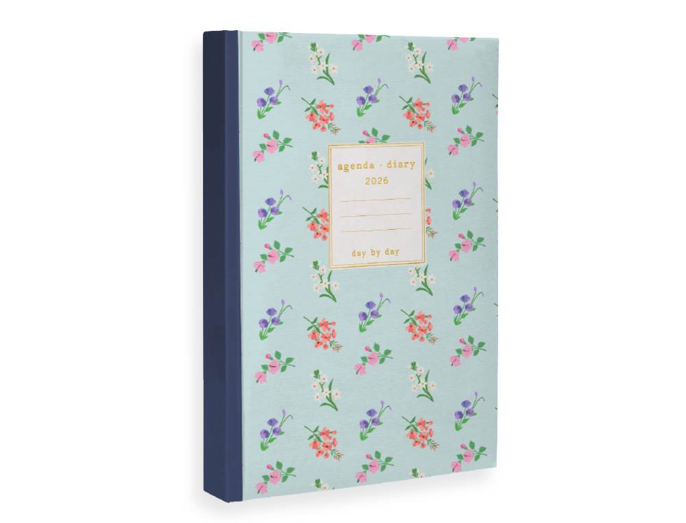 AGENDA ENCADERNADA LIDERPAPEL NOMI A6 2026 DIA PAGINA AZUL PAPEL 70 GR FSC