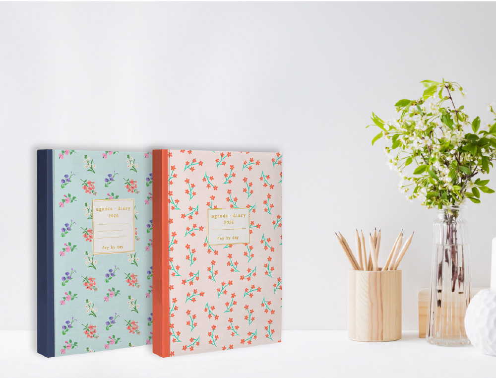 AGENDA ENCADERNADA LIDERPAPEL NOMI A6 2026 DIA PAGINA AZUL PAPEL 70 GR FSC