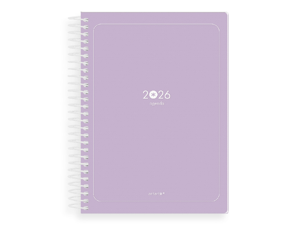 AGENDA ESPIRAL ANTARTIK ESSENTIALS A5+ 2026 DIA PAGINA ROXO PAPEL 80 GR FSC