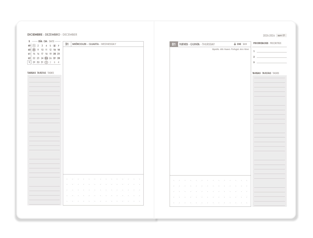 AGENDA ESPIRAL ANTARTIK ESSENTIALS A5+ 2026 DIA PAGINA PRETO PAPEL 80 GR FSC