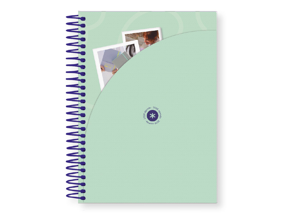 AGENDA ESPIRAL ANTARTIK HERE AND NOW A5+ 2026 DIA PAGINA ROXO PAPEL 80 GR FSC