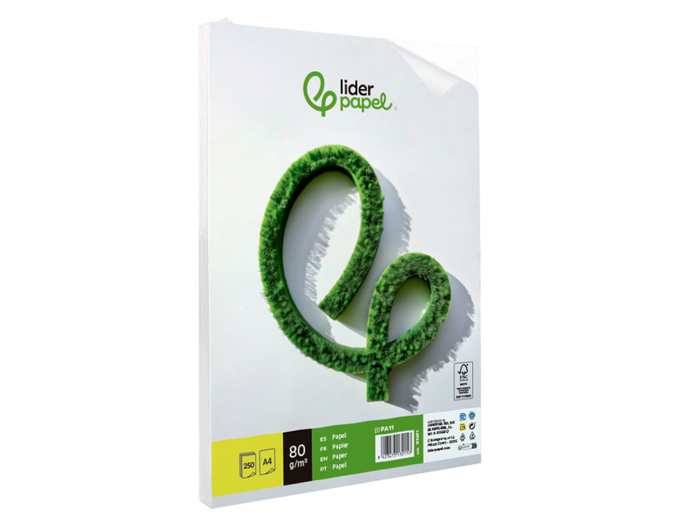 PAPEL LIDERPAPEL A4 80 GR LISO EMBALAGEM DE 250 FOLHAS