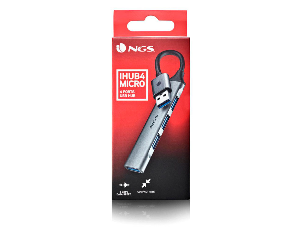 HUB NGS 4 PUERTOS 3 USB 2.0 Y 1 USB 3.2 GEN 1