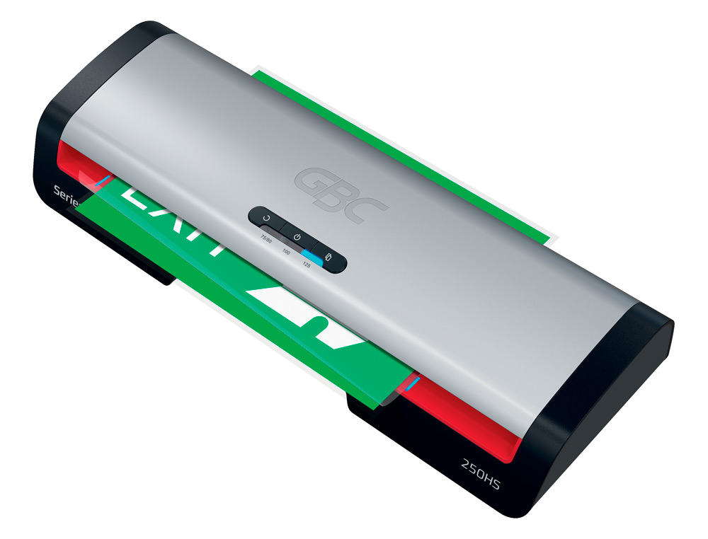 PLASTIFICADORA GBC 250HS OFFICE DIN A3 APAGAR AUTOMATICO 2 ROLOS AT 125 MICRONS