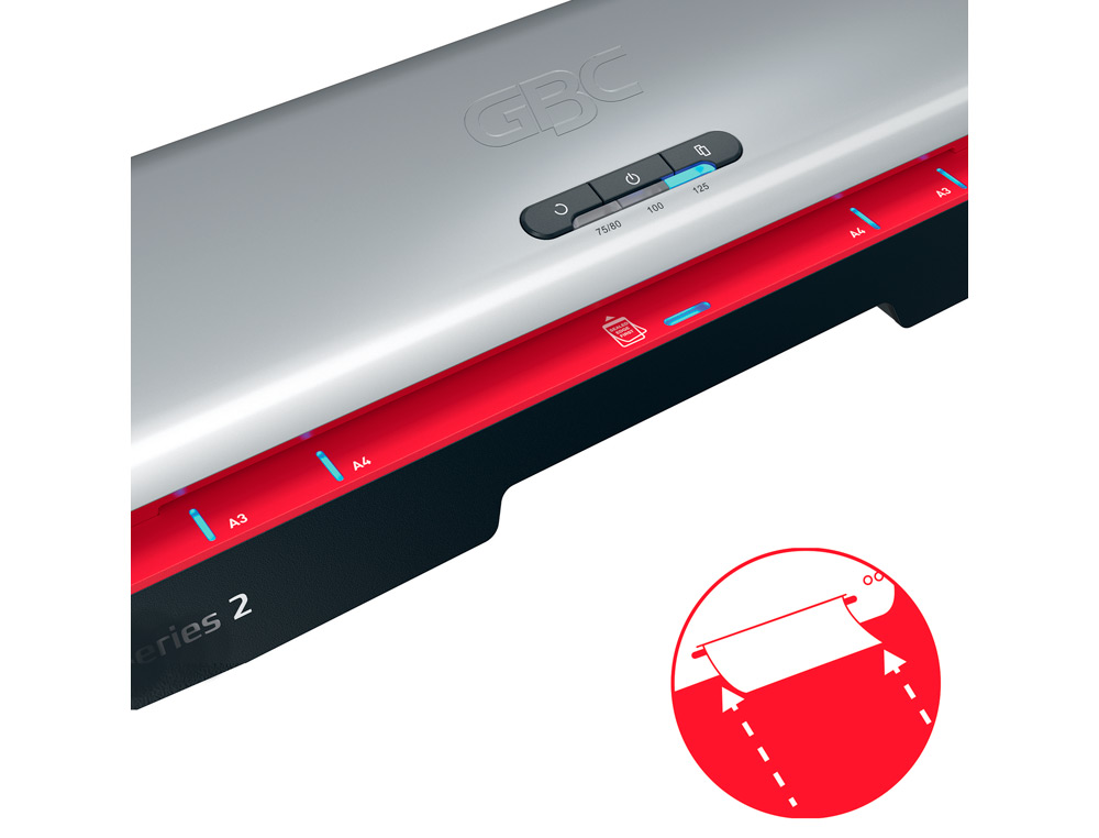 PLASTIFICADORA GBC 250HS OFFICE DIN A3 APAGAR AUTOMATICO 2 ROLOS AT 125 MICRONS