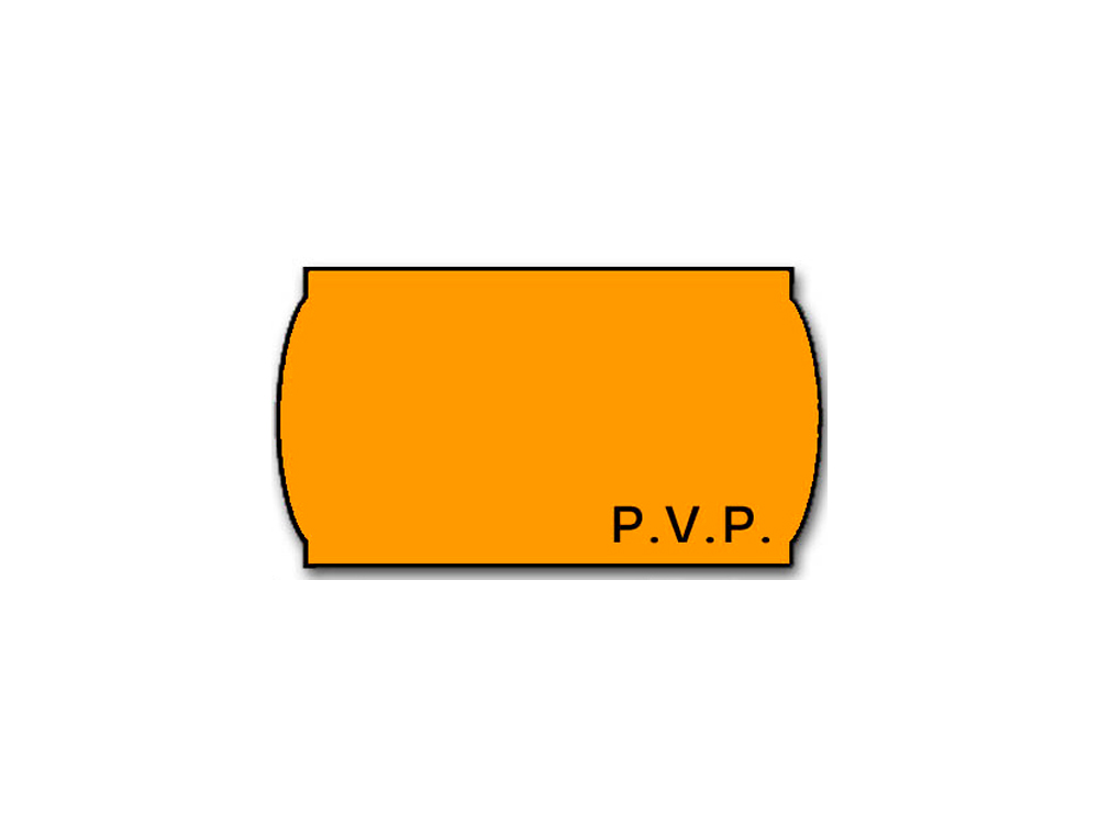 ROLO DE ETIQUETAS ADESIVAS METO ONDULADAS 32 X 19 MM PVP- LARANJA FLUORESCENTE ROLO 1000