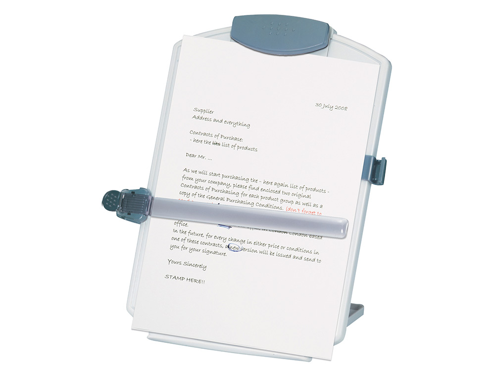ATRIL DE SECRETARIA Q-CONNECT COM BASE REGULAVEL DE PLASTICO MEDIDAS: 345 X 235 MM