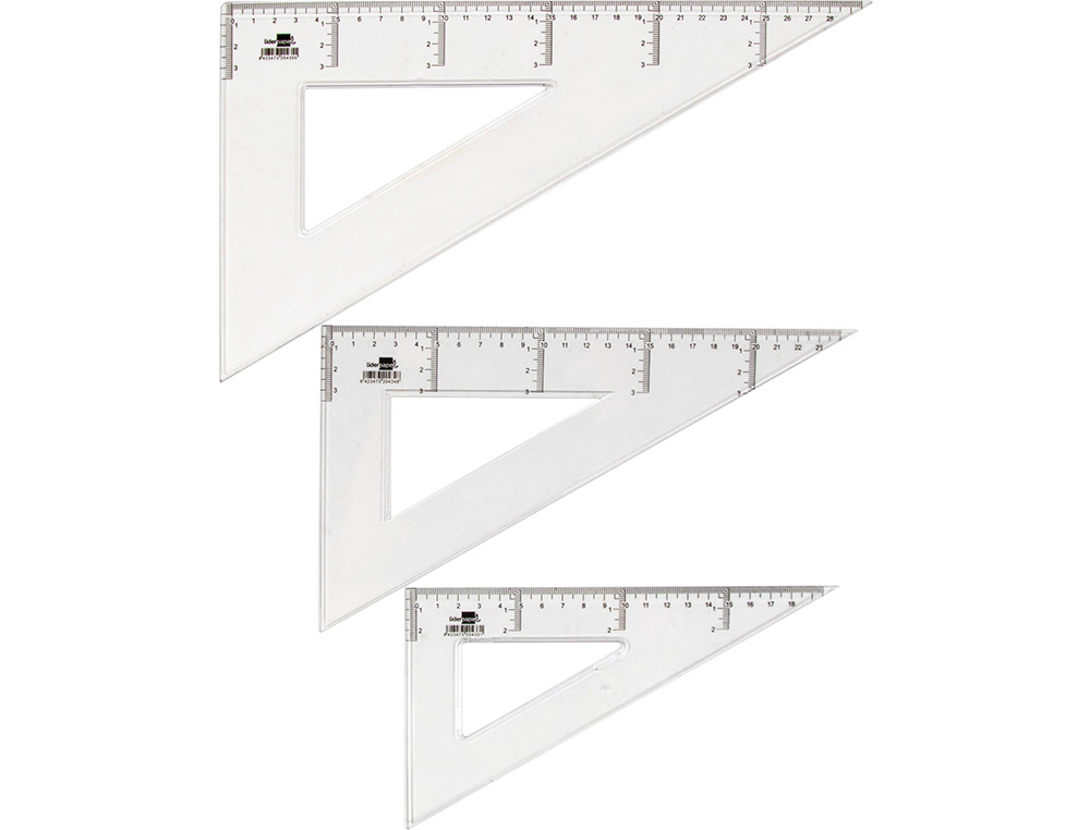 ESQUADRO LIDERPAPEL TRIANGULO PLASTICO 30 CM