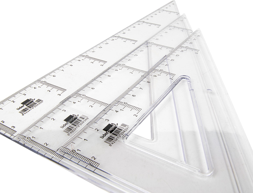 ESQUADRO LIDERPAPEL TRIANGULO PLASTICO 30 CM
