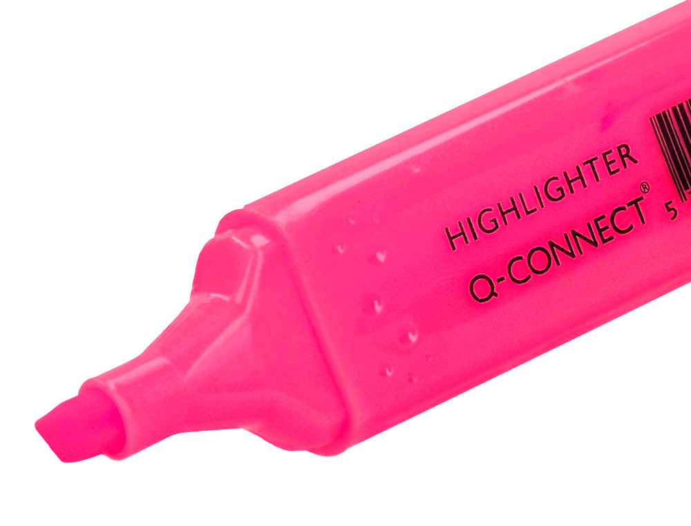 MARCADOR FLUORESCENTE Q-CONNECT DE PONTA BISELADA ROSA